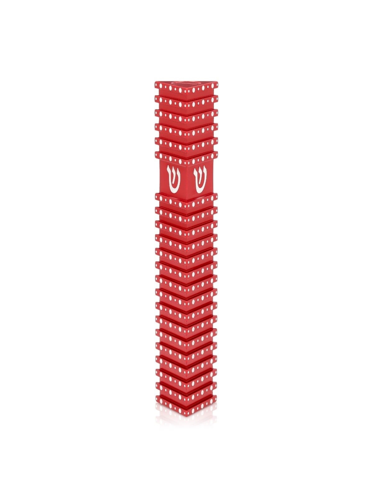 Triangular Mezuzah Case With Polka Dot Design by Akilov Design